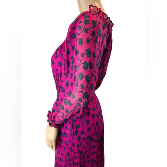 Diane von Furstenberg Womens Dress Silk Pink Berry Size Small - Picture 5 of 16